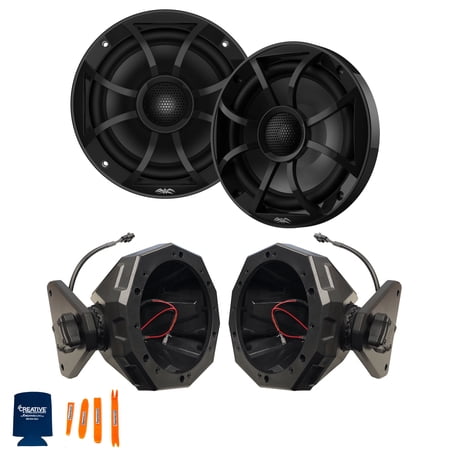 Wet Sounds 1-Pair RECON 6-BG Marine Speakers with SSV JJL-CS65 JEEP 2017-up 4-door JL 6.5" Swivel Cage Pods