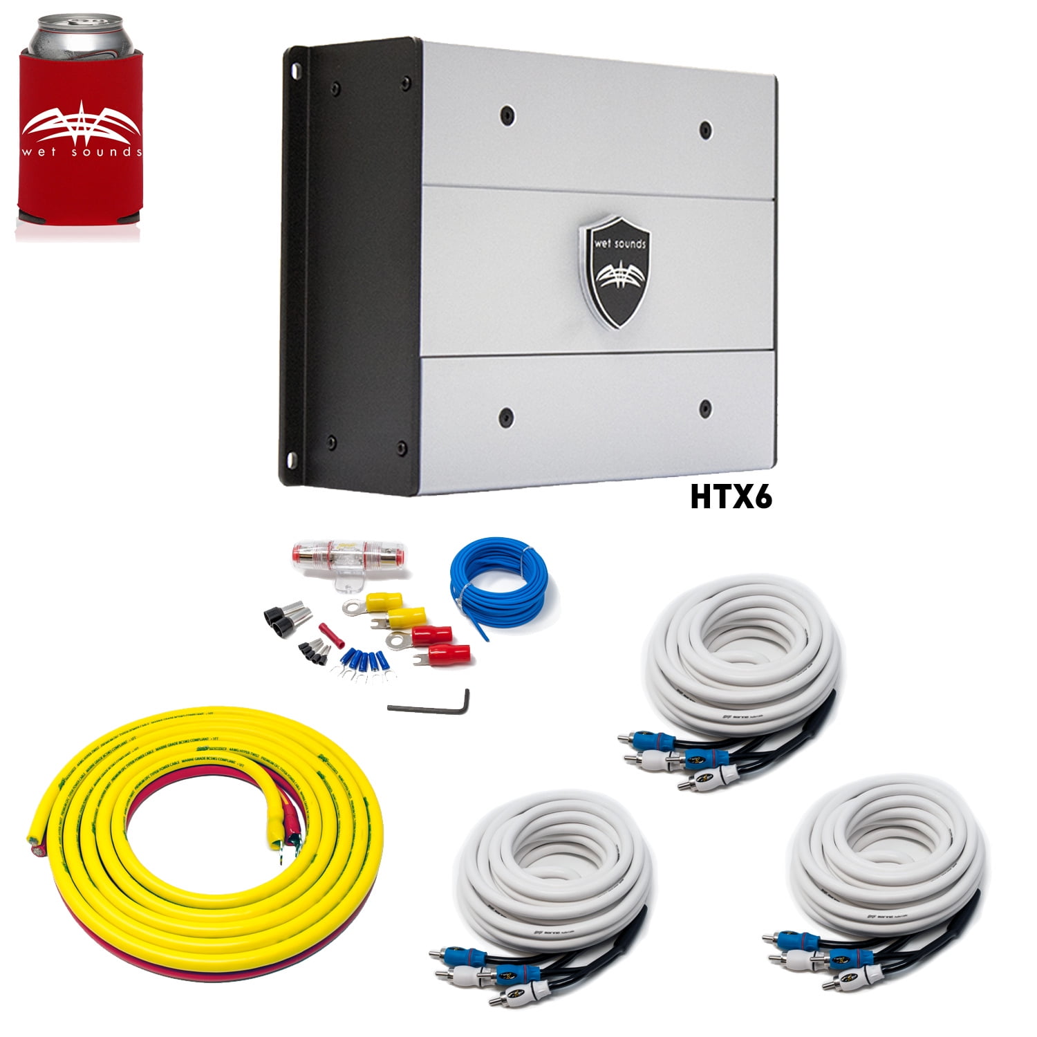 Wet Sounds HTX6 Package 900 watt 6channel amplifier & Stinger 3Meter