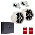 thumbnail image 1 of Wet Sounds ICON8W-FC-SA 8" White Tower Speakers with Silver Aluminum Fixed Clamps & SYN-DX2 750 Watt Amplifier, 1 of 9