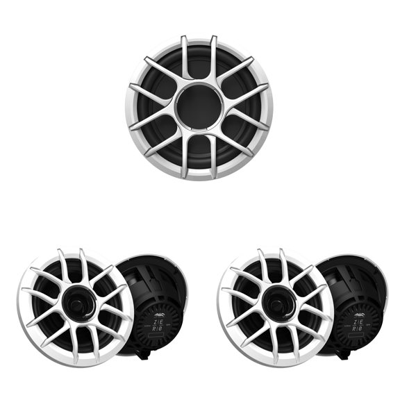 Wet Sounds Marine Zero Series White XZ Grill Boat Speaker Bundle (4) 6.5" & 10" Subwoofer, Center Console, Bay Boat Upgrade