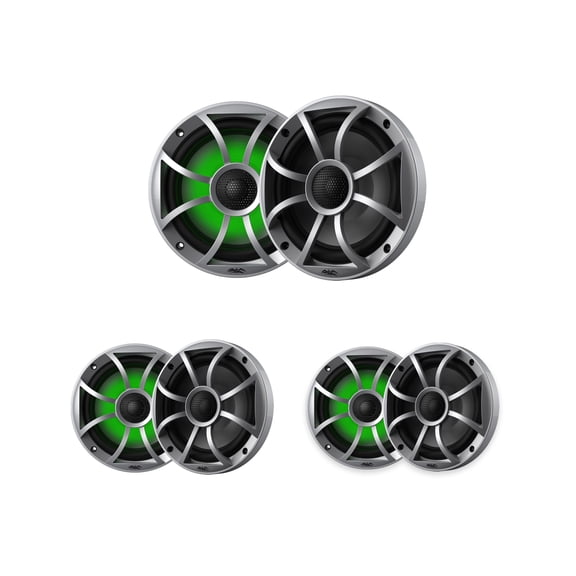 Wet Sounds RECON 6 RGB Silver 6.5in Marine Speakers 6 Pack