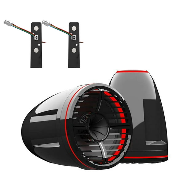 Wet Sounds REV 10 HD 10" Horn Loaded Compression Driver Tower Speakers with XW Grills & ADP-REV-HD-X-B X-Mount, 300 Watts RMS, Black, Pair