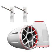 Wet Sounds REV 10 HD 10 Horn Loaded Compression Driver Tower Speakers with XZ Grills & ADP-REV-HD-X-W X-Mount, 300 Watts RMS, White, Pair