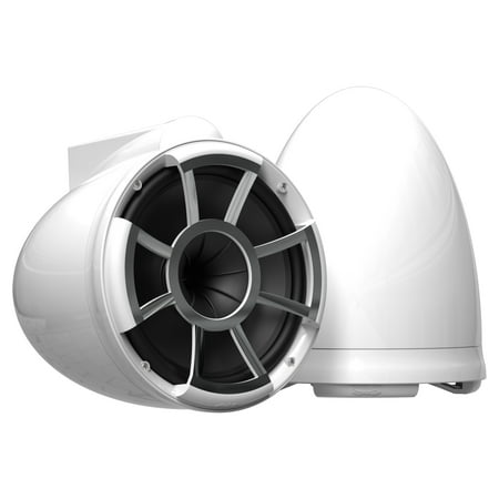 Wet Sounds REV 10 W-X V2 - White REV10 - Revolution Series 10" Tower Speakers, Pair with Silver Aluminum Fixed Clamps (pair)