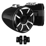 Wet Sounds REV 12 HD 12 Horn Loaded Compression Driver Tower Speakers with XS Grills & Stainless Swivel Base Mount, 400 Watts RMS, Black, Pair with Wet Sounds BLACK Centurion Gladiator brackets
