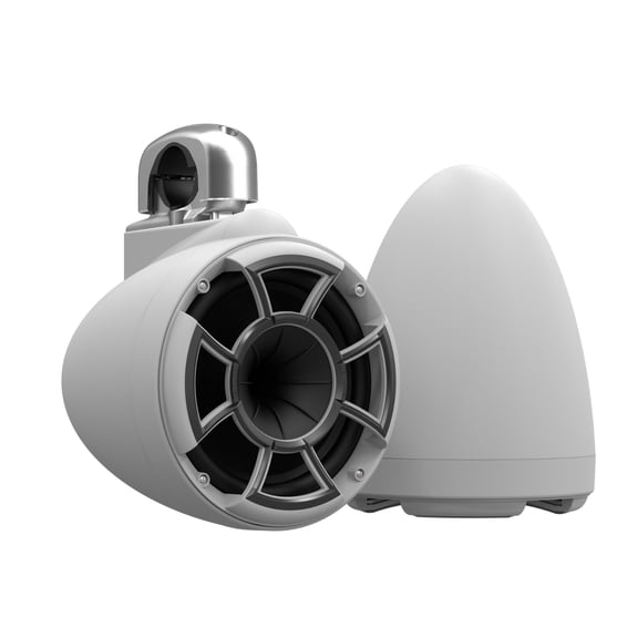 Wet Sounds REV 8 SE W-FC SA V2 - White REV8 Special Edition - Revolution Series 8" Tower Speakers, Pair with Aluminum Fixed Clamps