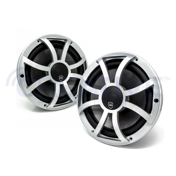 Wet Sounds REVO 10CX XS-S Silver XS Grill 10 Inch Marine High Performance LED Coaxial Speakers (pair)