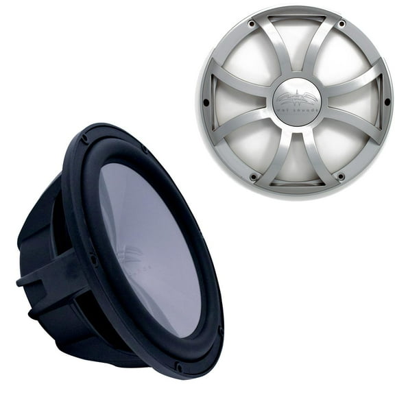 Wet Sounds Revo 10" Subwoofer & Grill - Black Subwoofer & Silver XS Grill - 2 Ohm