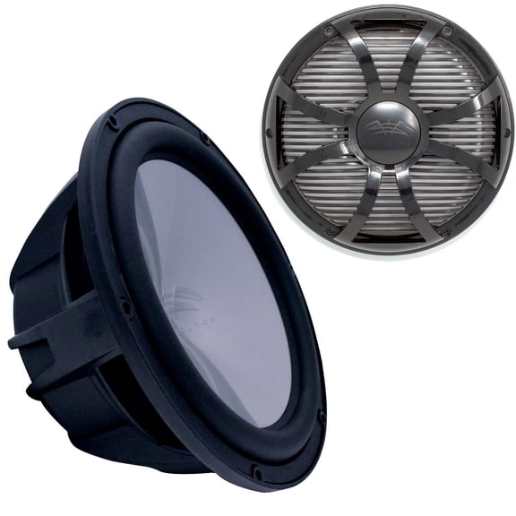 Wet Sounds Revo 12" Subwoofer & Grill - Black Subwoofer & Black Closed Face SW Grill - 2 Ohm
