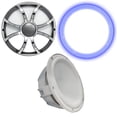 thumbnail image 1 of Wet Sounds Revo 12" Subwoofer, Grill, & RGB LED Ring - White Subwoofer & Gunmetal  Steel Grill - 4 Ohm, 1 of 6