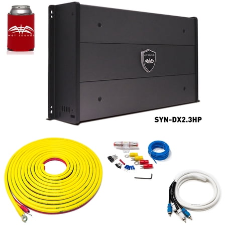 Wet Sounds SYN-DX-2.3HP SYN-DX Series Marine Amplifier & Stinger 7-Meter 4-Gauge Amplifier Wiring Kit w/ RCAs