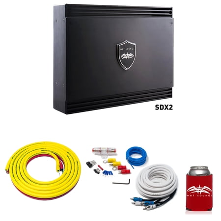 Wet Sounds Sinister SDX2 2-Channel Amplifier & Stinger 3-Meter 4-Gauge Amplifier Wiring Kit w/ RCAs