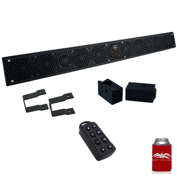 Wet Sounds Stealth 10 Ultra HD Black + UTV Mounting Kit, Slider bracket and Square 1" Tube clamp