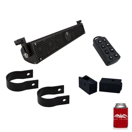 Wet Sounds Stealth 6 Ultra HD Black + UTV Mounting Kit, Slider bracket and Round 2" Tube clamp