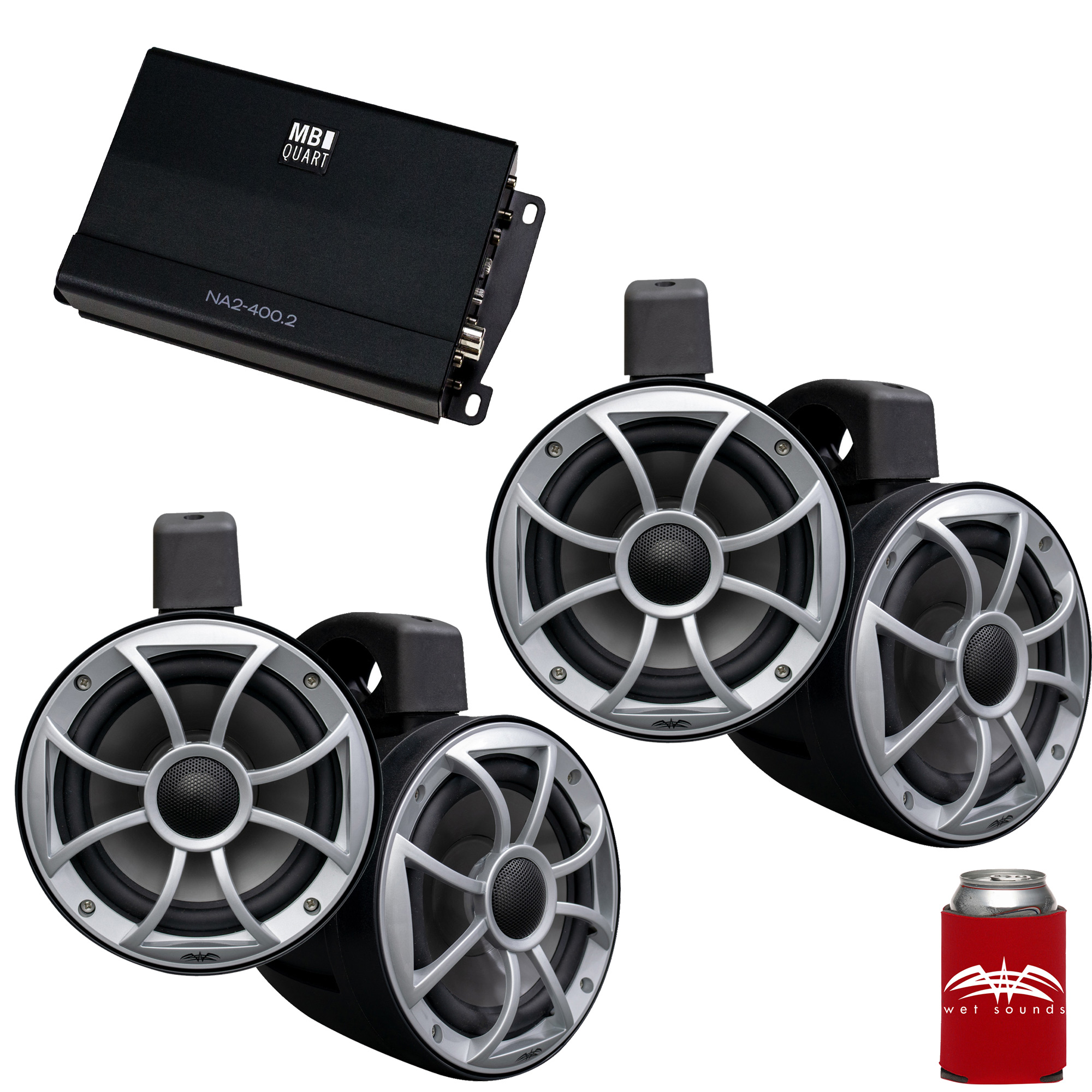 Wet Sounds Two Pairs Of Black RECON 6 PODB 6.5 Inch Tower Speakers