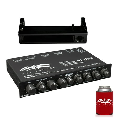 Wet Sounds WS-420SQ 3-Zone Equalizer With WS-EQUDM-B Black Under Dash Mount
