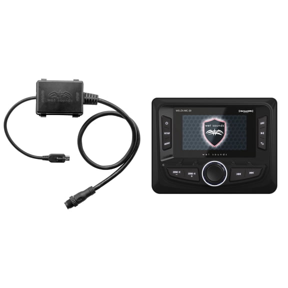 Wet Sounds WS-ZX-MC-20 3-Zone Marine Source Unit w/ AM/FM/WB, Bluetooth, SiriusXM Ready, NMEA 2000 + WS-G2-NMEA-20 Adapter