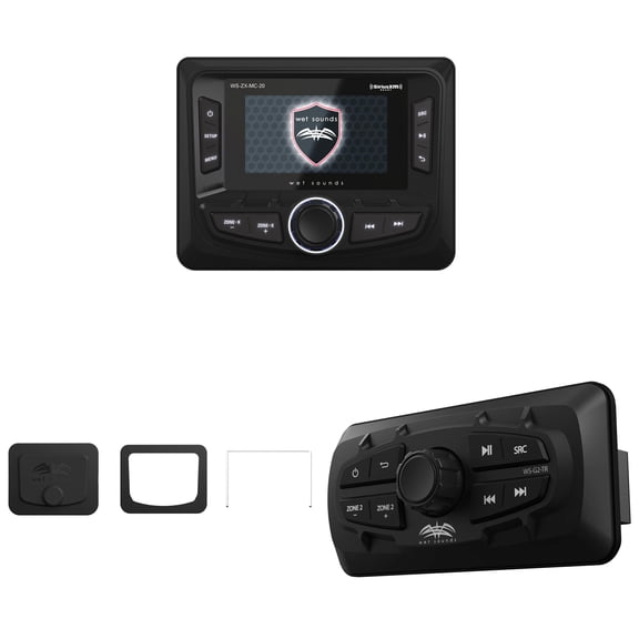 Wet Sounds WS-ZX-MC-20 3-Zone Marine Stereo w/ Bluetooth, AM/FM/WB, SiriusXM Ready, NMEA 2000 + Flush Mount, and Transom Remote