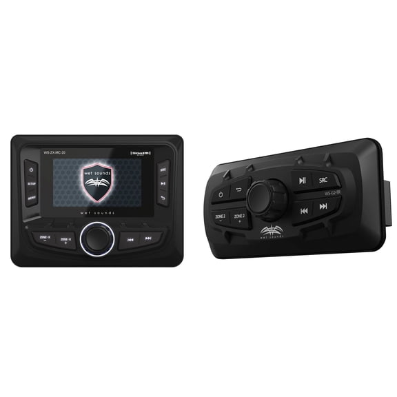 Wet Sounds WS-ZX-MC-20 3-Zone Marine Stereo w/ Bluetooth, AM/FM/WB, SiriusXM Ready, NMEA 2000 + WS-G2-TR Wired Transom Remote