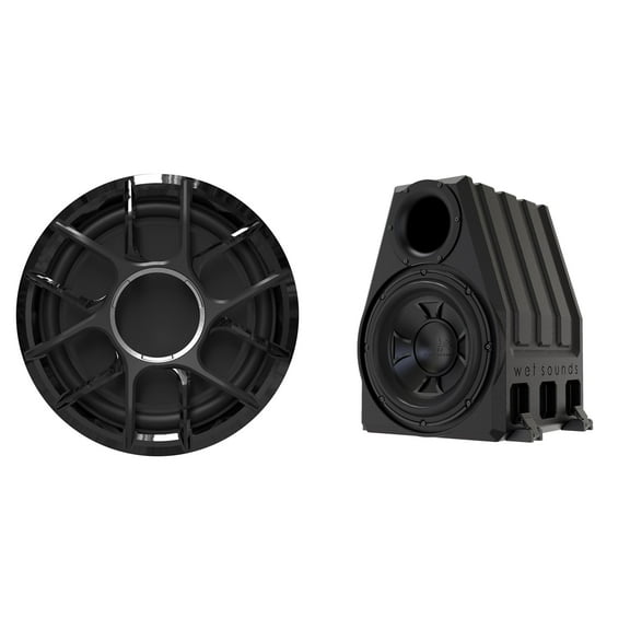 Wet Sounds Zero Series 4Ω 12” Subwoofer w/ XZ Black Grille and PORTED-12-ENC 12" Rotomold Ported Enclosure