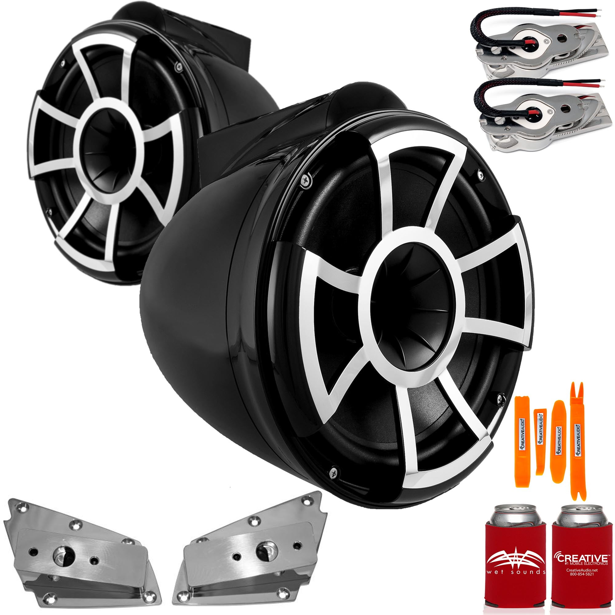 Wet Sounds ADP Nautique FC5-U Tower Speaker Mounts - Polished Brackets For Correct Craft/Nautique Boats