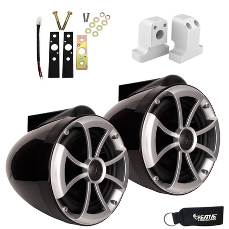 Wet Sounds for Supra FxONE - ICON8-BX ICON 8" X-Mount Tower Speakers - Pair Black w/ Supra FxONE Upper Tower Brackets