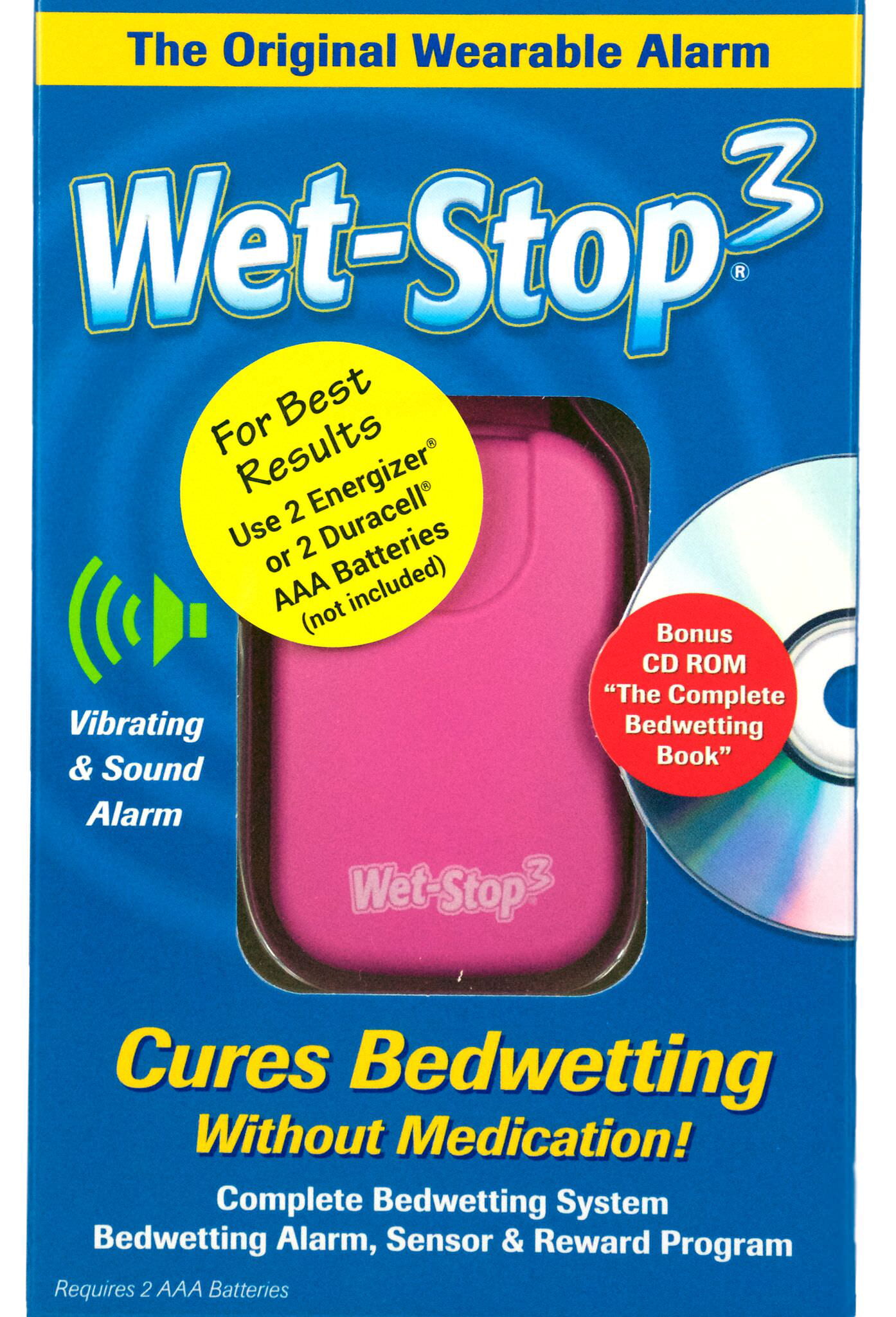 Wet-Stop3 Bleu Alarme d'énurésie avec son et vibration pour guérir