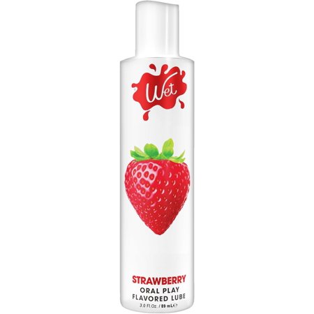 Wet Strawberry Flavored Warming Lube, 3 FL Oz, Personal Lubricant