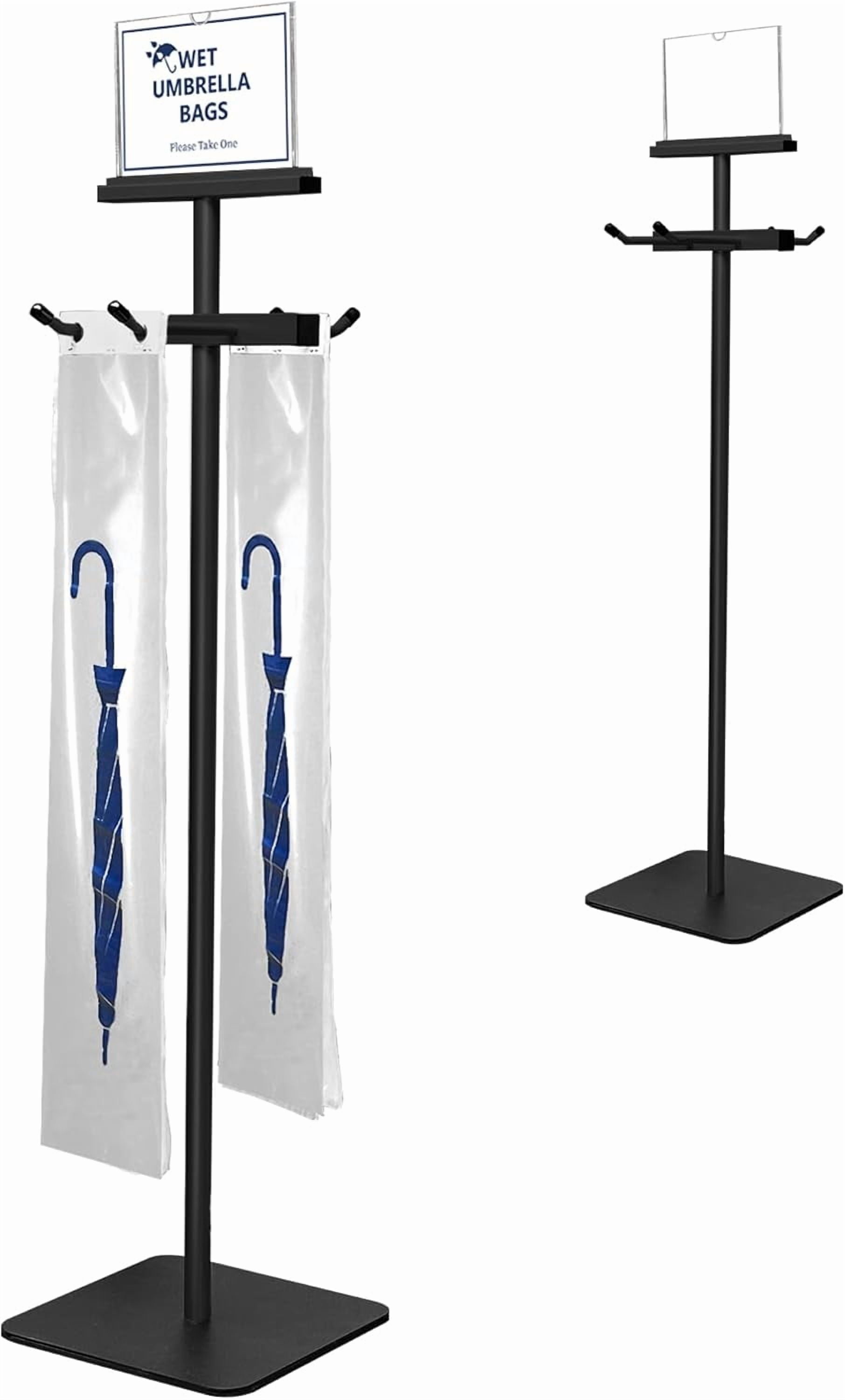 Wet Umbrella Stand with Free 200 Plastic Umbrella Bags and Holder