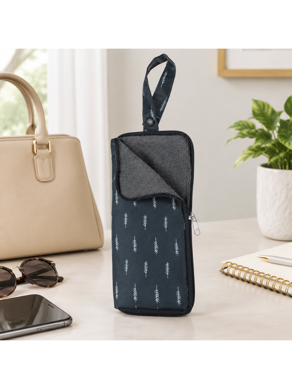 Wet Umbrellas Bag 3.9" x 9.8" Superfine Fiber Strong Water Absorption Umbrella Case Cover Portable Waterproof Case for Storage Travel Home Outdoor, Navy Blue