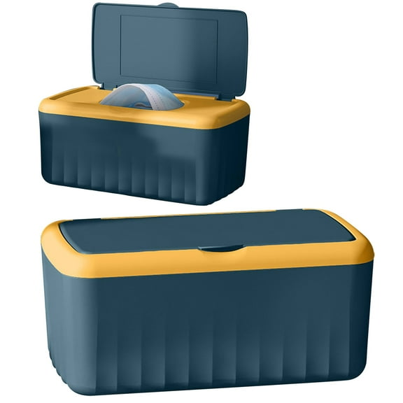 Wet Wipe Container,Tissue Box Holder With Lid,Wipe Holder For Child & Adult, Refillable Wipe Container, Keeps Wipes Fresh, Easy Open/Close Wipes Pouch Case,Flushable Wipes Dispenser,8.9*4.7*3.93 IN,D