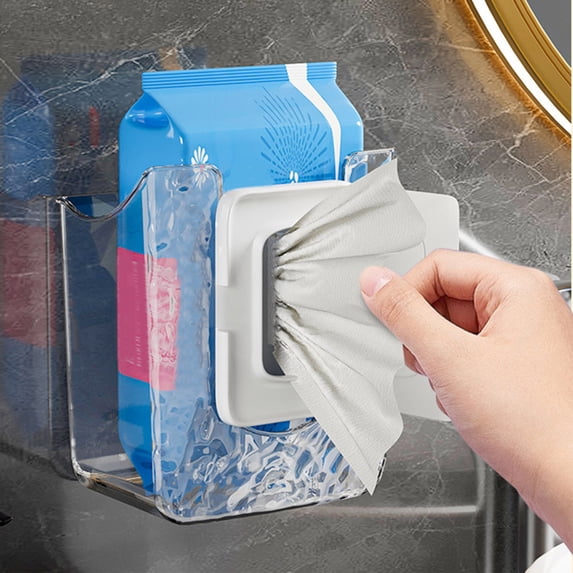 Wet Wipes Dispenser, Wall Mounted Paper Towel Holder, Spill-Proof and Easy Access Storage, for Kitchen Counter and Bathroom Organization, Household Essentials