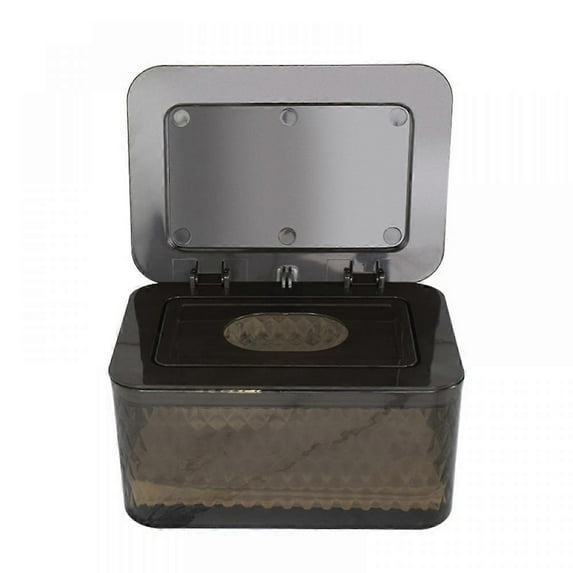 Wet Wipes Storage Box, Tissue Storage Box Case with Sealed Lid, Dorm Kitchen Dustproof Wipe Dispenser Holder (Brown)