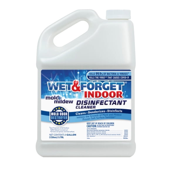 Wet & Forget Wet and Forget 00036 1 Gallon Indoor Mold and Mildew Cleaner/Deodorizer, 2-Pack — Household & Commercial Use, Effective Formula
