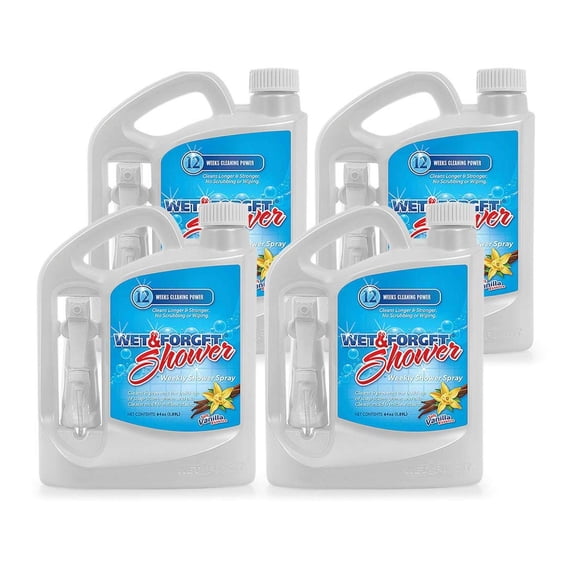 CodYinFI Wet and Forget 801064 Shower Cleaner, 64 oz, Pack 4, no-scrub weekly spray