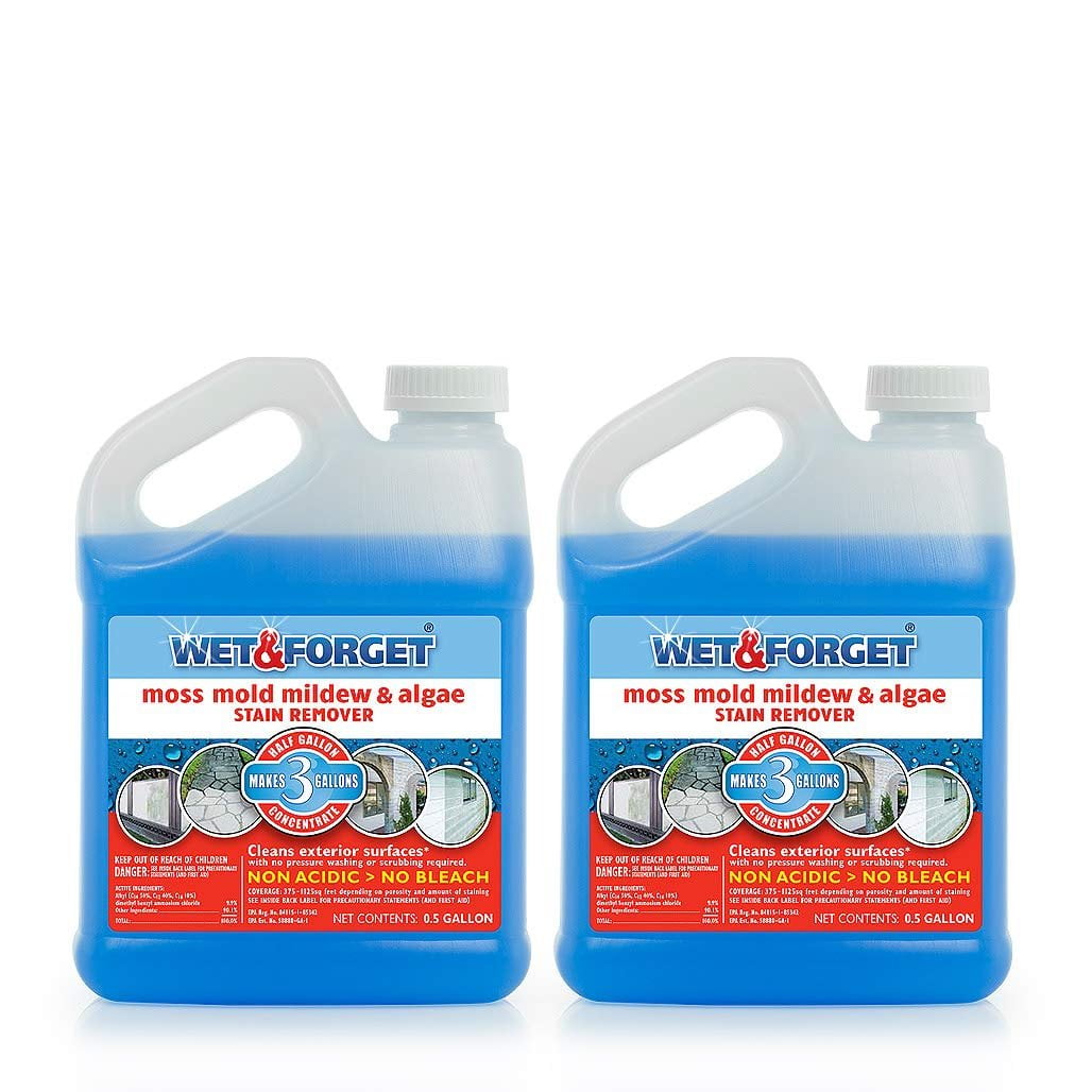 Wet and Moss Mold Mildew & Algae Stain Remover .5 Gallon 2 Pack