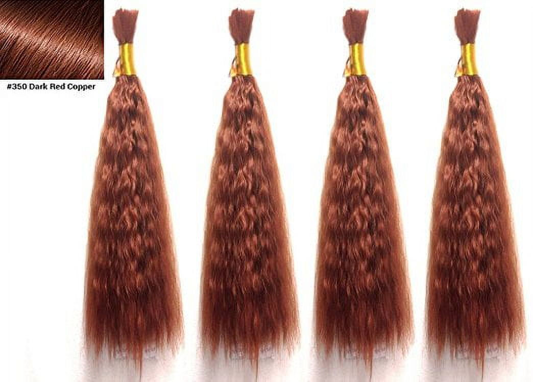 Wet and Wavy Bulk Virgin Remy Hair Synthetic Fibers for Box Braiding  Crochet Braids MAKE WAVE by HOT WATER - 2 Pack DEAL Length 18 Inch ( #350)  