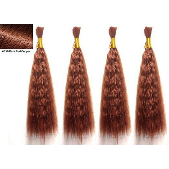 Wet and Wavy Bulk Virgin Remy Hair Synthetic Fibers for Box Braiding Crochet Braids MAKE WAVE by HOT WATER - 2 Pack DEAL Length 18 Inch ( #350)