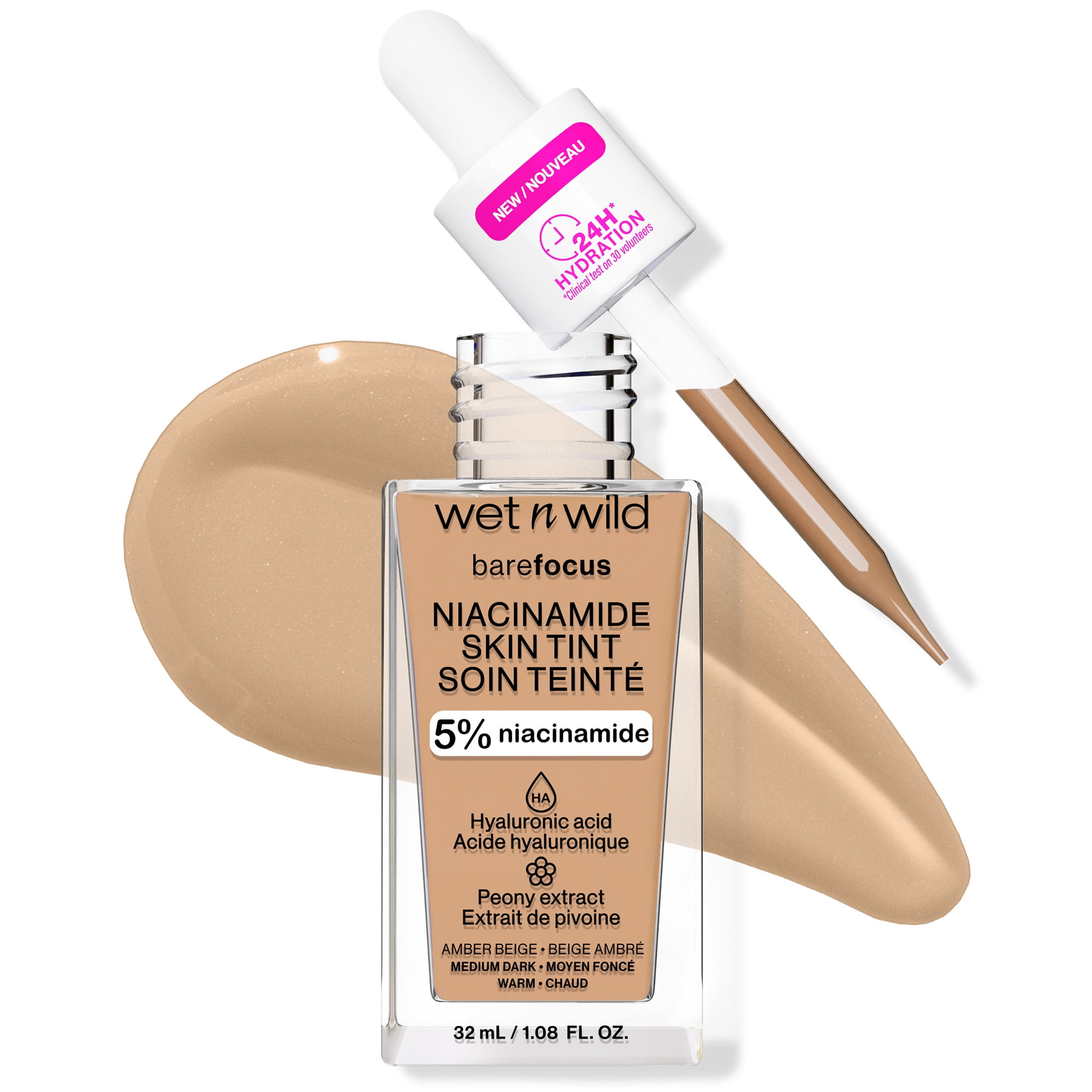 Wet n Wild Bare Focus Skin Tint, 5% Niacinamide Enriched - Amber Beige