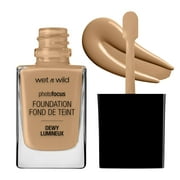 Wet n Wild Photo Focus Dewy Liquid Foundation Makeup, Amber Beige, 1.0 fl oz
