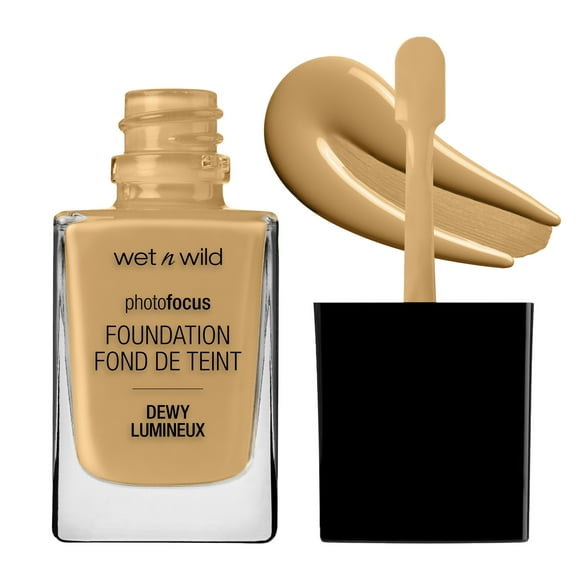 Wet n Wild Photo Focus Dewy Liquid Foundation Makeup, Desert Beige, 1.0 fl oz