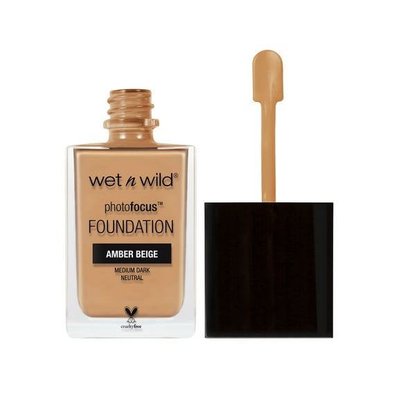 Wet n Wild Photo Focus Liquid Foundation Makeup, Matte, Amber Beige, 1 fl oz