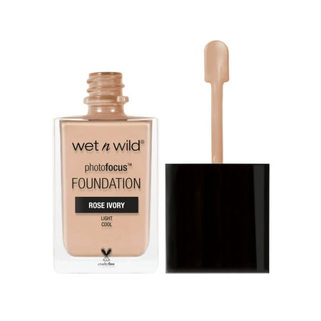 Wet n Wild Photo Focus Liquid Foundation Makeup, Rose Ivory, 1.0 fl oz