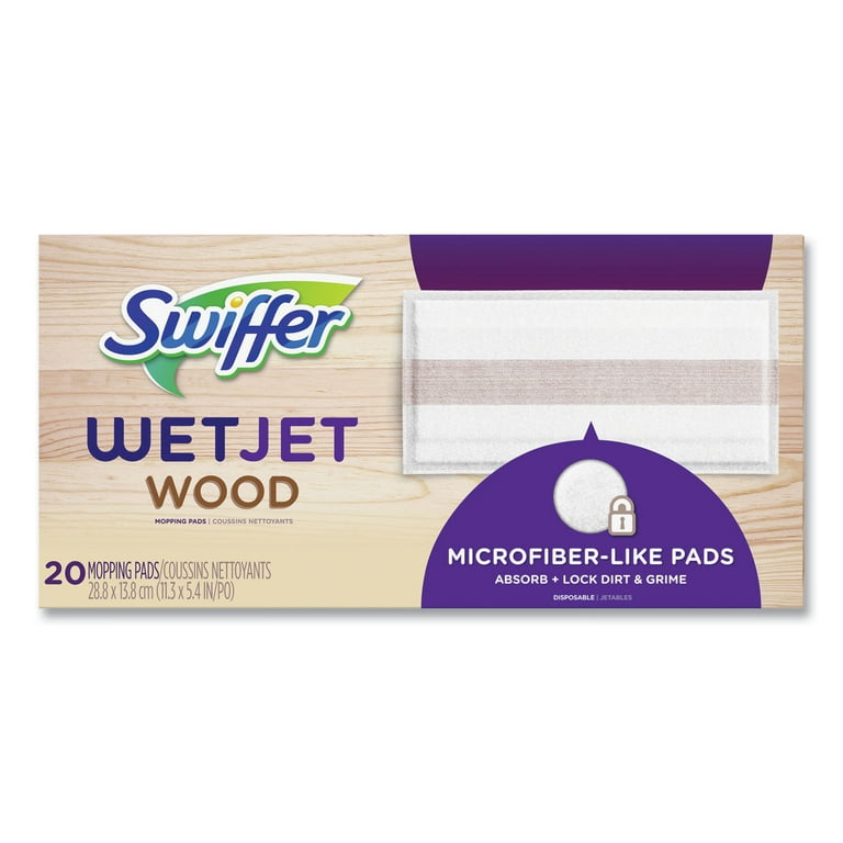 WetJet System Wood Mopping Pad, 5.4 x 11.3, White, 20/Pack WetJet System Wood Mopping Pad, 5.4 x 11.3, White, 20/Pack