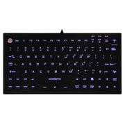 WetKeys Professional-grade Mid-size Rigid Silicone Waterproof Keyboard with Pointing-Device, Backlight and ON-OFF Switch USB Black | KBWKRC89PB-BK