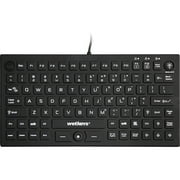 WetKeys Professional-grade Mid-size Rigid Silicone Waterproof Keyboard with Pointing-Device, Backlight and ON-OFF Switch USB Black | KBWKRC89PB-BK