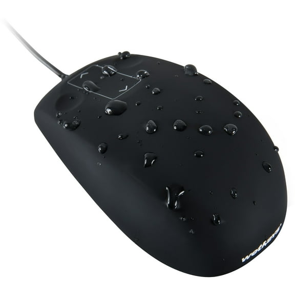 WetKeys Professional-grade Optical Washable Mouse with Touchpad-scroll (USB) (Black) | OMWK0C03-BK