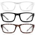 thumbnail image 1 of Wetene Unisex Blue Light Blocking Reading Glasses, 2.5 Magnification,Square Frame, Clear, 3 Pcs, 1 of 6