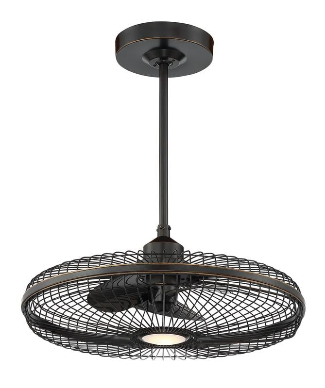 Wetherby Classic Bronze Industrial LED Chandelier Fan with Remote