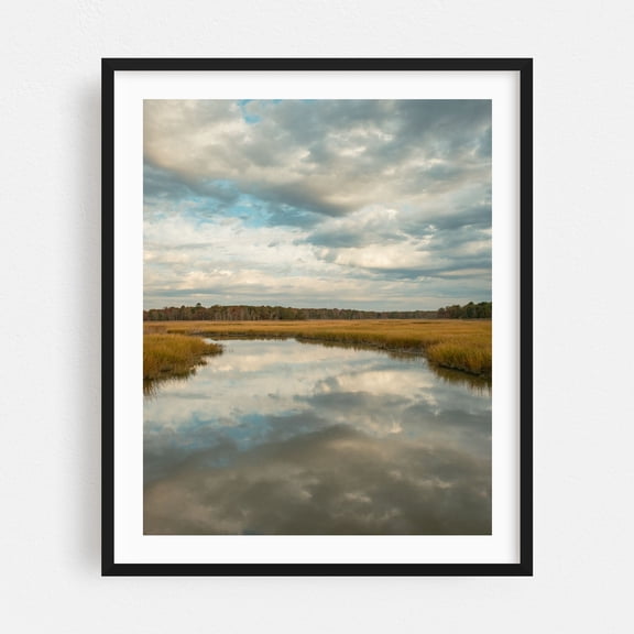 Wetland in Heislerville 01 - Maurice River New Jersey Photography Nature Landscape Scenic Autumn Rural Black Framed Wall Art Print 8 x 10 inches
